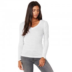 Plain Sheer mini rib long sleeve t-shirt Bella+Canvas 135 GSM